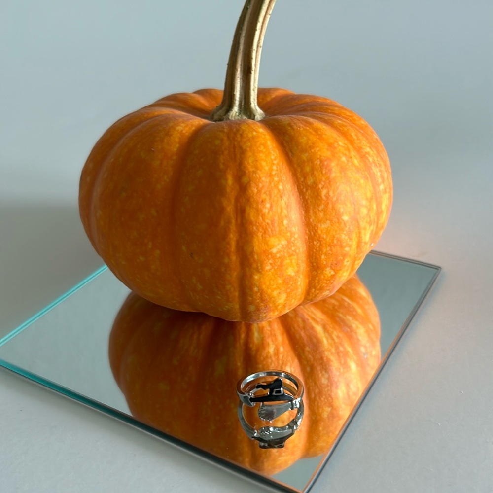 🎃 Halloween Witch & Broom Ring